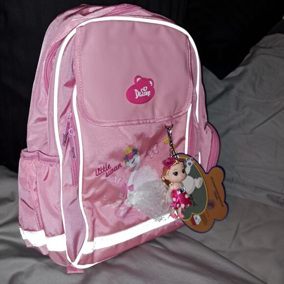 SALE!!! NIB -Kids BACPACK orthopedic European Delune Pink Swan - Picture 4 of 10